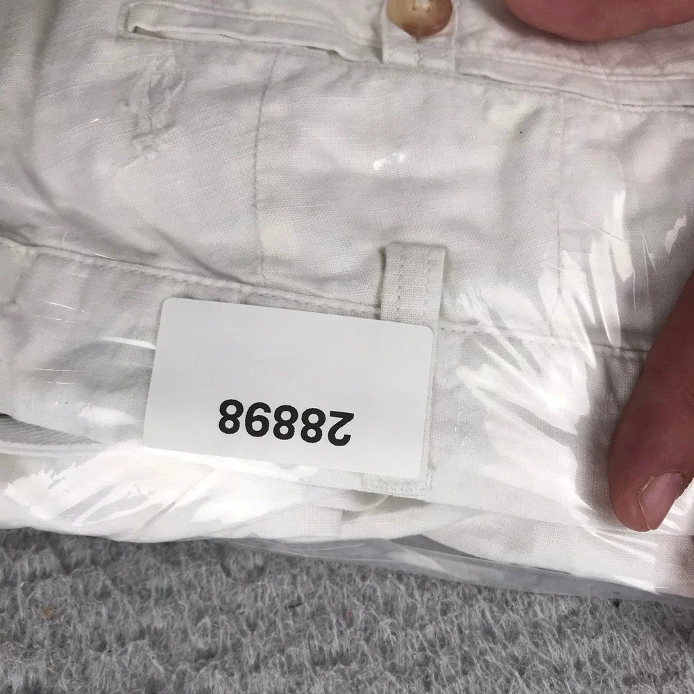 Polo Ralph Lauren Pants Mens 36 (38x34) White Bedford Classic Fit Linen Cotton